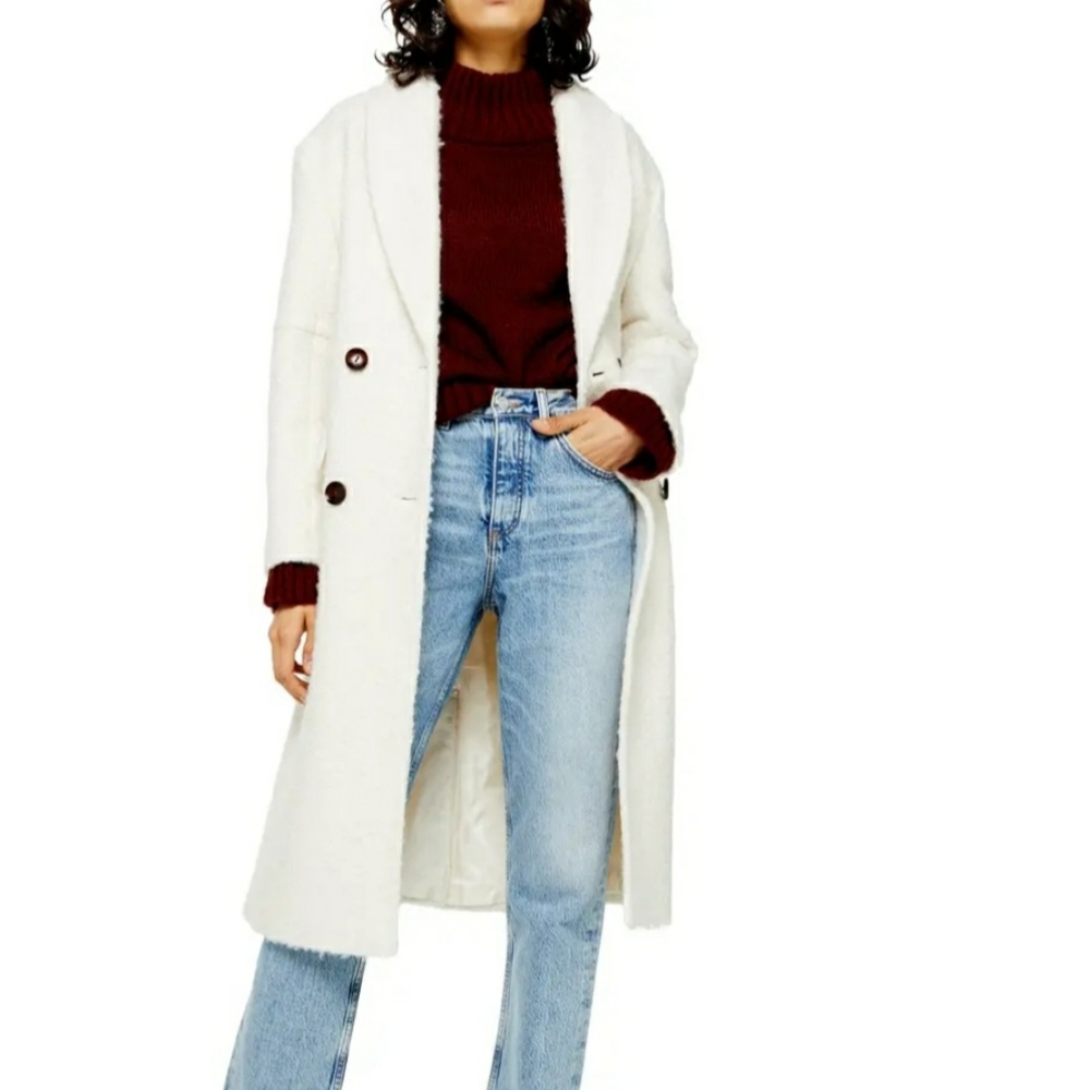 Topshop Kim Ivory Boucle Coat